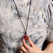 Buddha Stones Chinese Zodiac Cinnabar Calm Necklace Pendant