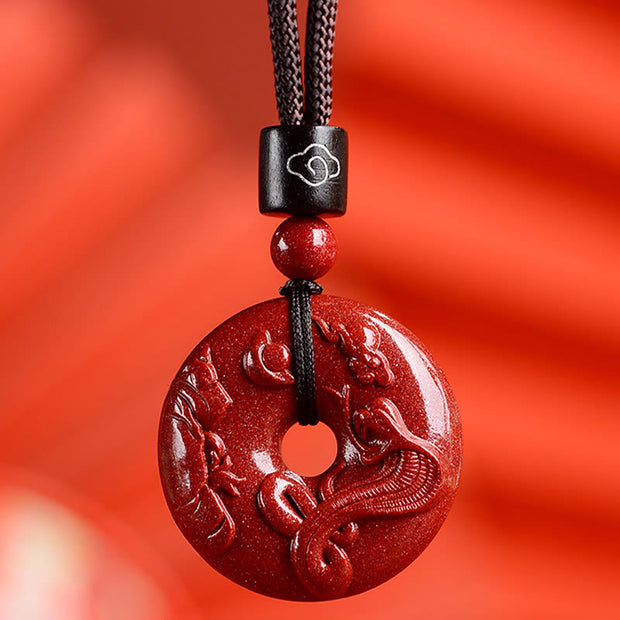 Buddha Stones Chinese Zodiac Cinnabar Calm Necklace Pendant