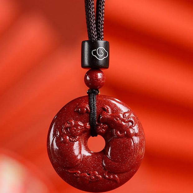 Buddha Stones Chinese Zodiac Cinnabar Calm Necklace Pendant