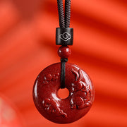 Buddha Stones Chinese Zodiac Cinnabar Calm Necklace Pendant