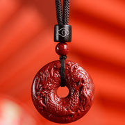 Buddha Stones Chinese Zodiac Cinnabar Calm Necklace Pendant