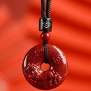 Buddha Stones Chinese Zodiac Cinnabar Calm Necklace Pendant