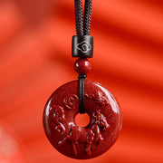 Buddha Stones Chinese Zodiac Cinnabar Calm Necklace Pendant