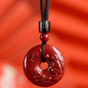 Buddha Stones Chinese Zodiac Cinnabar Calm Necklace Pendant