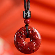 Buddha Stones Chinese Zodiac Cinnabar Calm Necklace Pendant