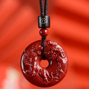 Buddha Stones Chinese Zodiac Cinnabar Calm Necklace Pendant