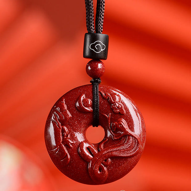 Buddha Stones Chinese Zodiac Cinnabar Calm Necklace Pendant