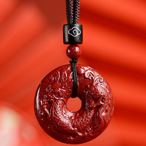 Buddha Stones Chinese Zodiac Cinnabar Calm Necklace Pendant