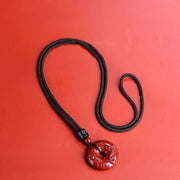 Buddha Stones Chinese Zodiac Cinnabar Peace Buckle Calm Necklace Pendant Necklaces & Pendants BS 5