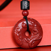 Buddha Stones Chinese Zodiac Cinnabar Calm Necklace Pendant