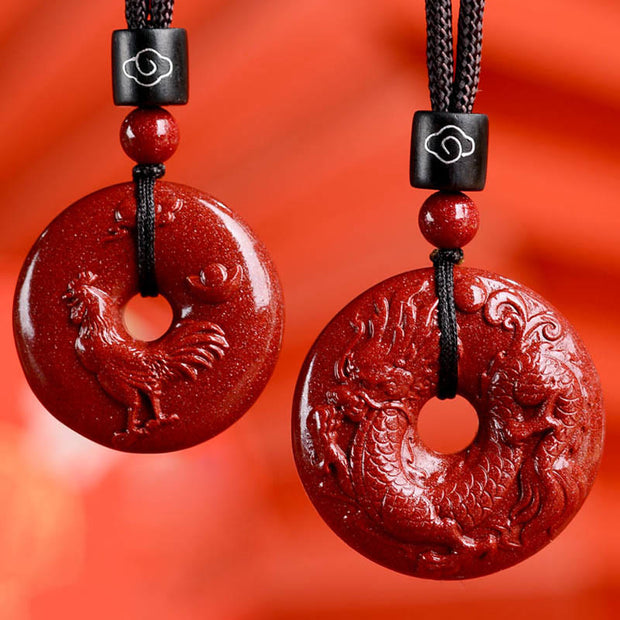 Buddha Stones Chinese Zodiac Cinnabar Calm Necklace Pendant