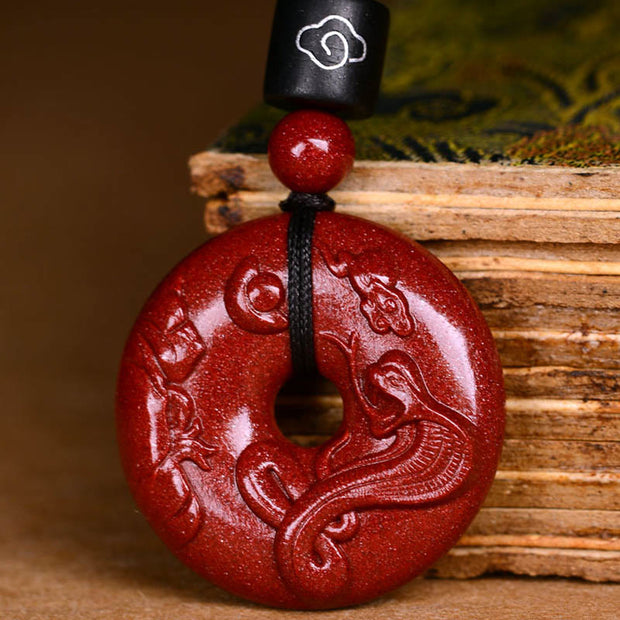 Buddha Stones Chinese Zodiac Cinnabar Calm Necklace Pendant