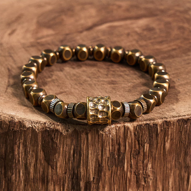 Buddha Stones Copper Meteorite Pattern Balance Bracelet Bracelet BS 10