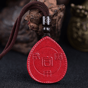 Buddha Stones Chinese Zodiac Cinnabar Calm Necklace Pendant