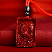 Buddha Stones Chinese Zodiac Cinnabar Calm Necklace Pendant