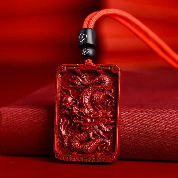 Buddha Stones Chinese Zodiac Cinnabar Calm Necklace Pendant