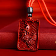 Buddha Stones Chinese Zodiac Cinnabar Calm Necklace Pendant