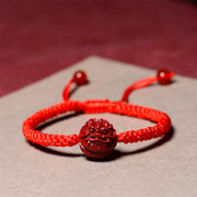 Buddha Stones Chinese Zodiac Red String Cinnabar Blessing Bracelet