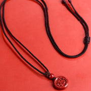 Buddha Stones Chinese Zodiac Cinnabar Calm Phone Hanging Decoration Key Chain Necklace Pendant Necklaces & Pendants BS 3