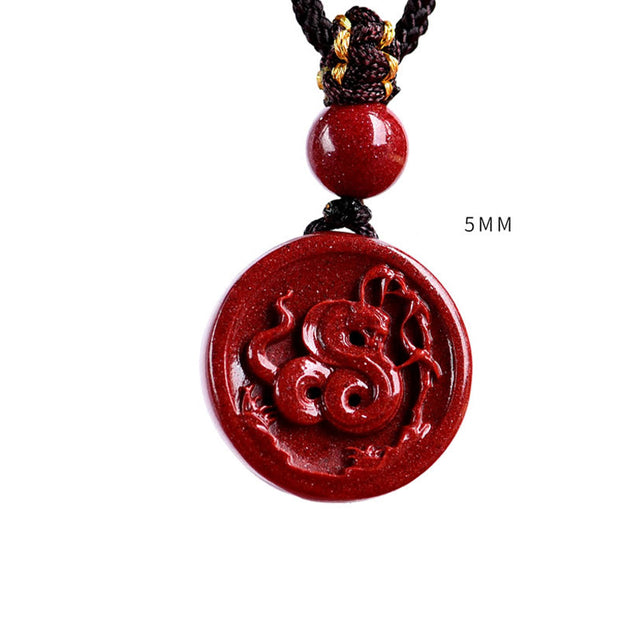 Buddha Stones Chinese Zodiac Cinnabar Calm Phone Hanging Decoration Key Chain Necklace Pendant Necklaces & Pendants BS 5