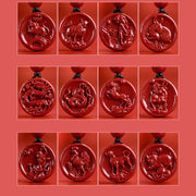 Buddha Stones Chinese Zodiac Cinnabar Calm Phone Hanging Decoration Key Chain Necklace Pendant Necklaces & Pendants BS 44