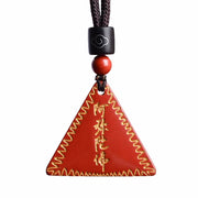 Buddha Stones Cinnabar Amitabha Calm Necklace Pendant