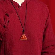 Buddha Stones Cinnabar Amitabha Calm Necklace Pendant