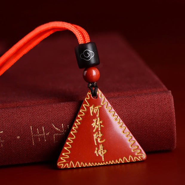 Buddha Stones Cinnabar Amitabha Calm Necklace Pendant