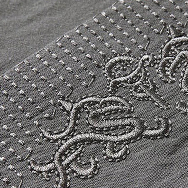 Buddha Stones 2Pcs Plain Tang Suit Men's Frog-Button Long Sleeve Shirt Pants Set - image 6