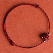 Buddha Stones Chinese Zodiac Red String Cinnabar Calm Bracelet