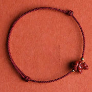 Buddha Stones Chinese Zodiac Red String Cinnabar Calm Bracelet