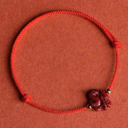 Buddha Stones Chinese Zodiac Red String Cinnabar Calm Bracelet