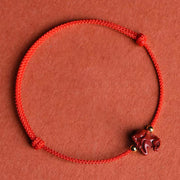 Buddha Stones Chinese Zodiac Red String Cinnabar Calm Bracelet