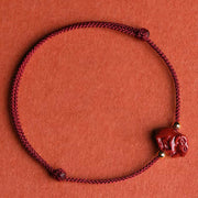 Buddha Stones Chinese Zodiac Red String Cinnabar Calm Bracelet