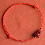 Buddha Stones Chinese Zodiac Red String Cinnabar Calm Bracelet