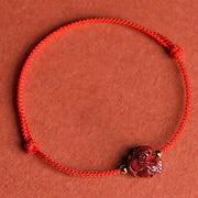 Buddha Stones Chinese Zodiac Red String Cinnabar Calm Bracelet