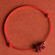 Buddha Stones Chinese Zodiac Red String Cinnabar Calm Bracelet