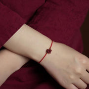 Buddha Stones Chinese Zodiac Red String Cinnabar Calm Bracelet