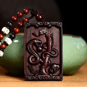 Buddha Stones Chinese Zodiac Small Leaf Red Sandalwood Calm Necklace Pendant Necklaces & Pendants BS main