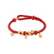 Buddha Stones Red String Red Agate Fu Character Year Of The Snake Protection Braided Bracelet