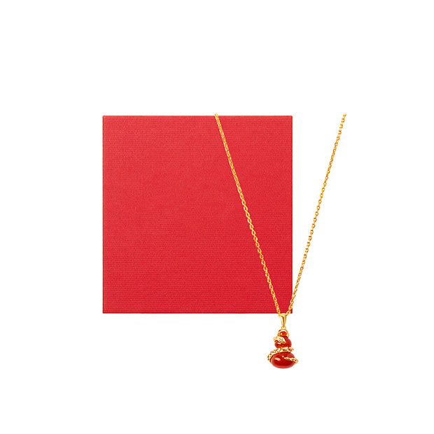Buddha Stones Red Agate Year Of The Snake Gourd Luck Bracelet Necklace Pendant (Extra 30% Off | USE CODE: FS30) - Red Agate Gourd Necklace - image 6