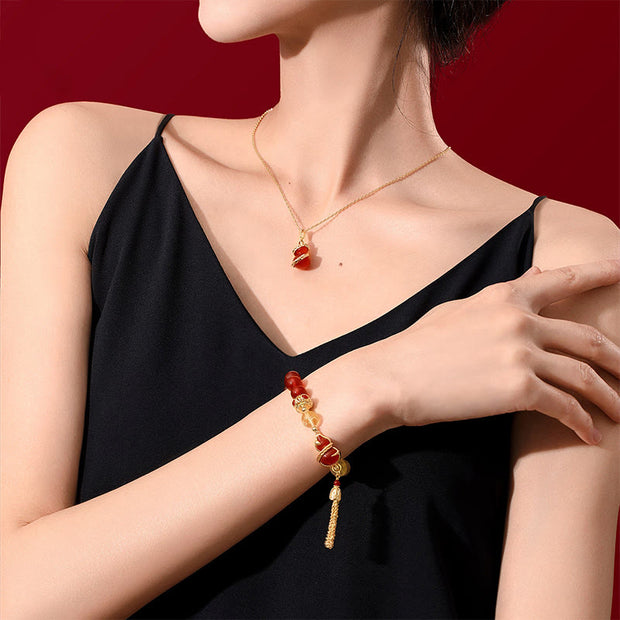 Buddha Stones Red Agate Year Of The Snake Gourd Luck Bracelet Necklace Pendant (Extra 30% Off | USE CODE: FS30) - image 11