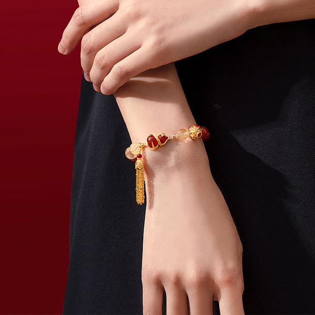 Buddha Stones Red Agate Year Of The Snake Gourd Luck Bracelet Necklace Pendant (Extra 30% Off | USE CODE: FS30) - image 3