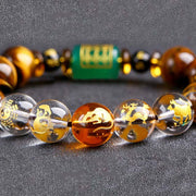 Buddha Stones Chinese Zodiac Tiger Eye Courage Bracelet