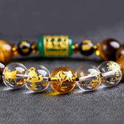 Buddha Stones Chinese Zodiac Tiger Eye Courage Bracelet