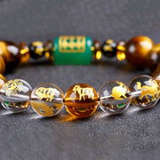 Buddha Stones Chinese Zodiac Tiger Eye Courage Bracelet