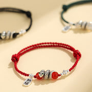 Buddha Stones Fu Character Agate Year Of The Snake Lucky Fortune Charm String Luck Bracelet