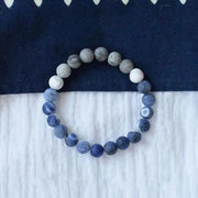 Buddha Stones Sodalite Picasso Jasper White Turquoise Intuition Bracelet