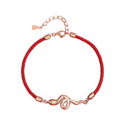 Buddha Stones 925 Sterling Silver Year Of Snake Red String Protection Braided Bracelet Bracelet BS 3