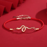 Buddha Stones 925 Sterling Silver Year Of Snake Red String Protection Braided Bracelet